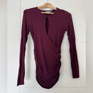 Anthropologie Vanessa Virgina Deep Purple Long Sleeve Top